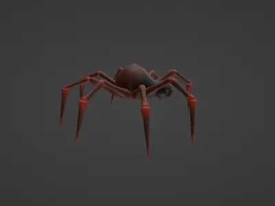 Textured rigged and animated spider Low-poly 3D model