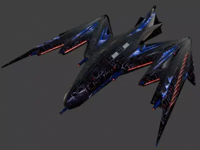 Fighter104 Low-poly 3D model