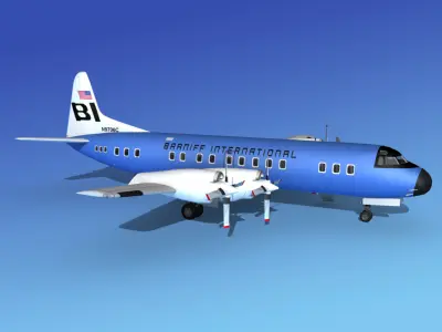 Lockheed L-188 Electra HP Braniff Intl 3 3D model