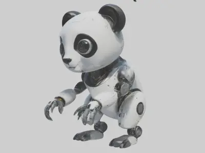 Robot version of a panda model 3D model