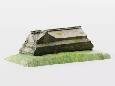 Tomb Grave Stone Sarcophagus Cemetery Graveyard Asset Photo-Scan Low-poly 3D model