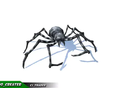Low-Poly Spider Rigged Animated 3d model Low-poly 3D model