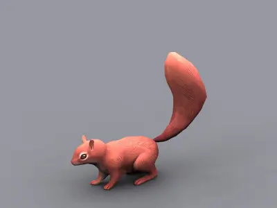 rigged  animated squirrel chipmunk  chippy  Low-poly 3D model