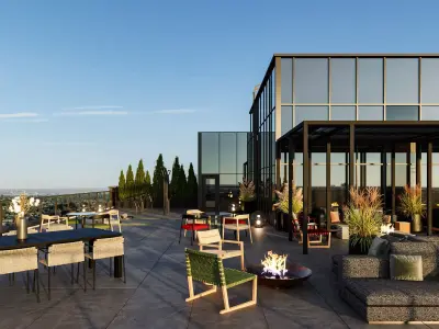 3D Rooftop Design Model Modern Green Luxury Commercial Rooftop 3D model