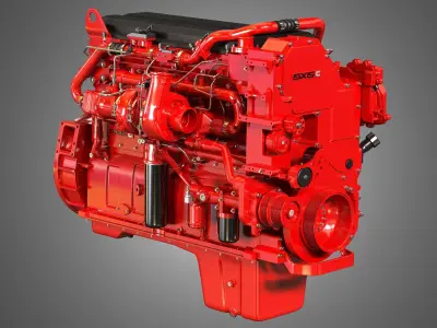 ISX15 Heavy Duty Truck Engine - 6 Cylinder Diesel Engine 3D model