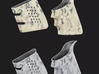 Glock Pistol Grip 2 Pack Low-poly 3D model