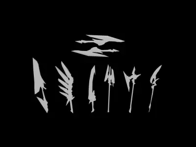 Fantasy Weapon Pack Low-poly 3D model