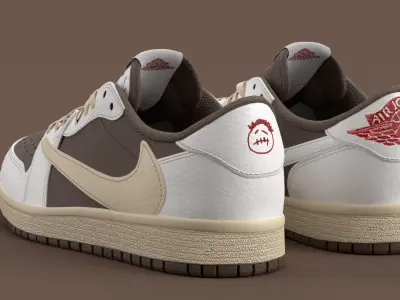 Fragment x Air Jordan Reverse Mocha Low-poly 3D model
