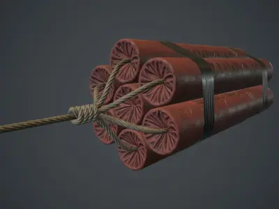 7 Dynamite Pack PBR Game Ready Low-poly 3D model