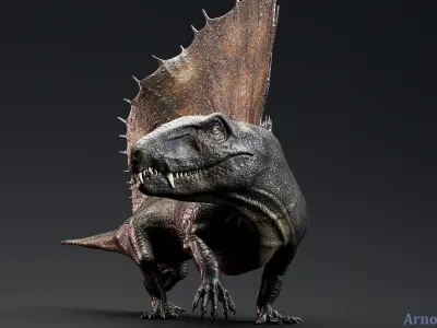 Dinosaur Dimetrodon Dinosaur Unreal Engine Project Low-poly 3D model