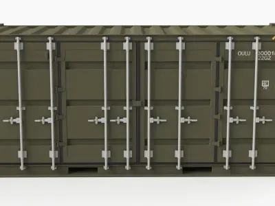 20 ft Military Containers Green Colour 3D model