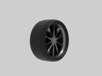 Tire Wheel For SportsCar SuperCar American Muscle Low-poly 3D model