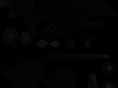 tiger lion in night Low-poly 3D model