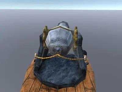 Small Medieval Cannon Low-poly 3D model