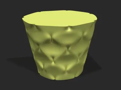 Cups and vases - wrinkled surface Free 3D print model