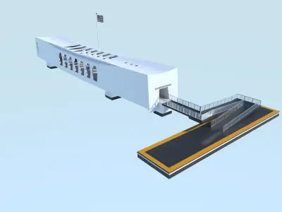 Pearl Harbor National Memorial Low-poly 3D model