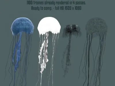 JELLYFISH v fully rigged 3D model