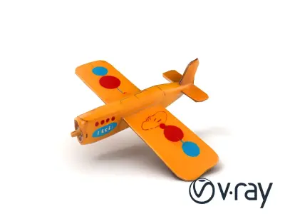 Cardboard Airplane Toy Model Pack Low-poly 3D model