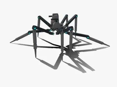 Spider bot v3 rigged and animated Low-poly 3D model