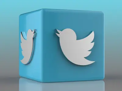 Twitter Logo Low-poly 3D model