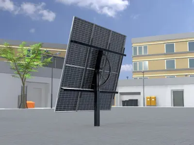 Agricultural Photovoltaic System 165 Degrees 4m Low-poly 3D model