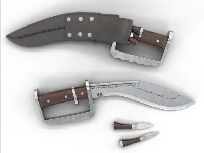 Gurkha kukri Low-poly 3D model