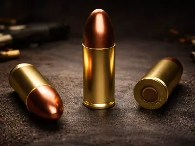 9mm Bullet Pistol Ammo Bullets Low-poly 3D model