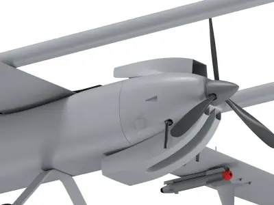 Iranian Drone Mohajer-6 Grey 3D model