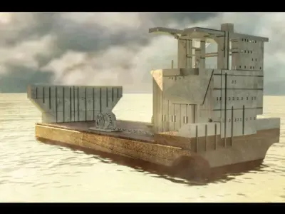 Huge aircraft carrier ship cargo ship Octane Render 3D model