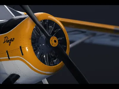 DHC-2 Beaver Seaplane Low-poly 3D model