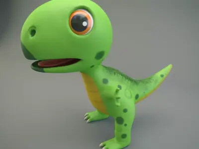 Cartoon Dinosaur Low-poly 3D model