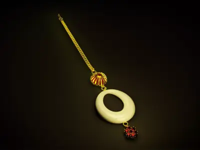 Gold Maang- Tikka Low-poly 3D model