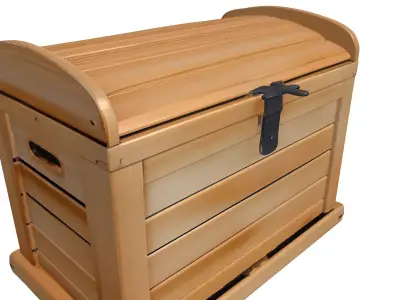 Modern Wooden Storage Chest 3D model