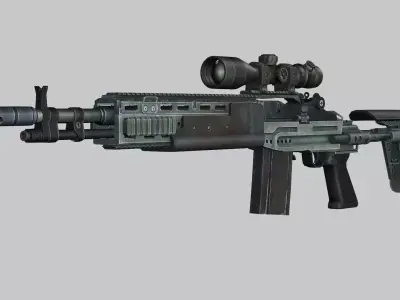 Sniper Denel 4NTW-20 Low-Poly 3D Model Low-poly 3D model