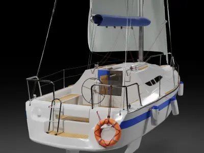 Boat and Boat-Jeanneau collection 2008 Low-poly 3D model