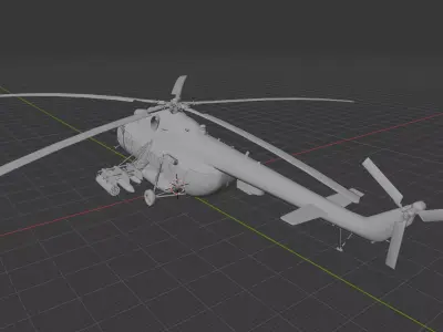 Mi-8MT Soviet Military Helicopte 3D print model