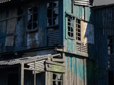 Big Slums pack Low-poly 3D model