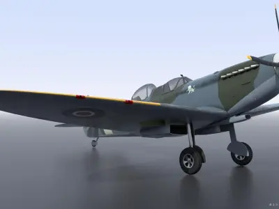 SPITFIRE TR MK9 - Not rigged Low-poly 3D model