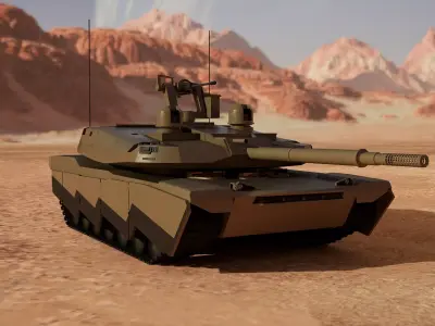 M1E3 Abrams X Tank - Interior Cockpit - Game Ready - NEW 2026 Low-poly 3D model