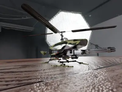 BotCopter Low-poly 3D model