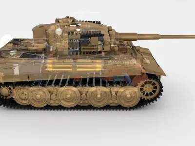 Fully built Panzer Tiger Tank Late 1944 HDRI v1 3D model