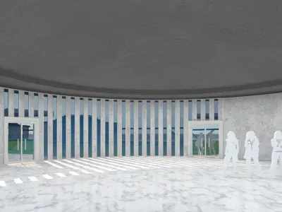 exhibition 5 halls exterior-interior 3D model