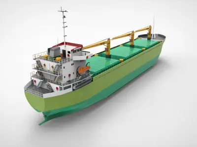 Cargo ship green 3D model