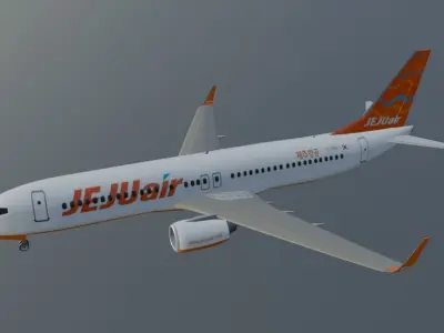 Jeju airlines Boeing 737-800 low poly 7c 2216 Low-poly 3D model