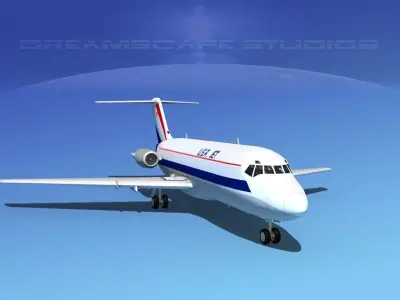 Douglas DC-9-20 USA Jet 3D model