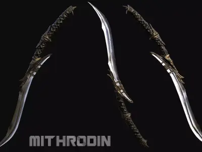 Mithrodin sword Low-poly 3D model