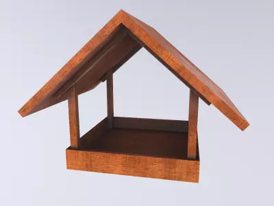 Wood Bird Feeder  3d model Low-poly 3D model