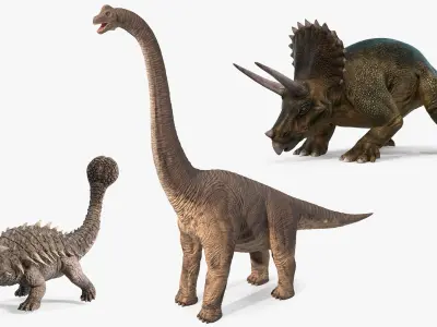 Herbivorous Dinosaurs Collection 3D model