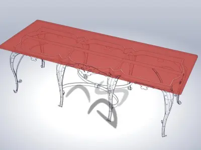 Medieval wrough metal table 3D model