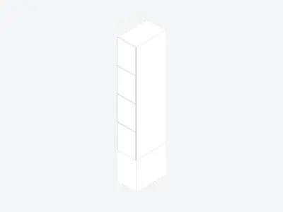 Locker - Laminate - High Base - Tall - 4 Door Low-poly 3D model